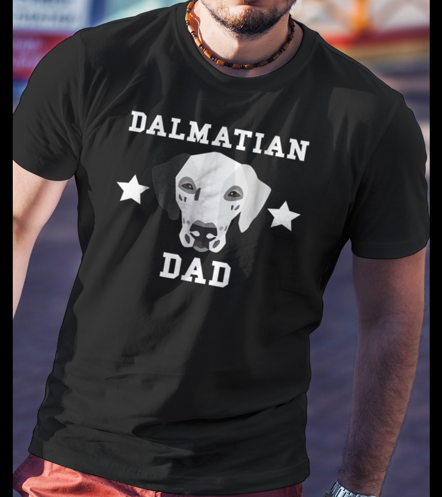 Dalmatian Dad Dog Owner Mens Dalmatian Dad With Stars T-Shirt