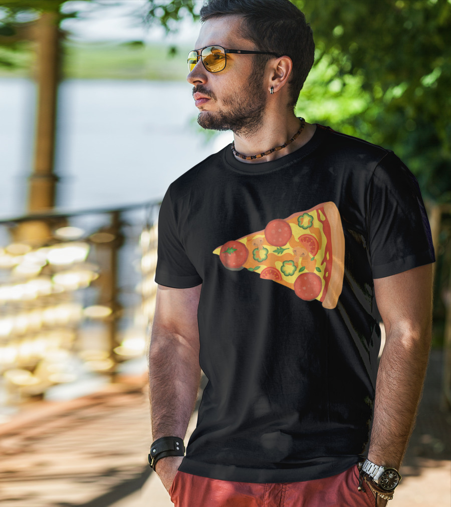 Dad Son Pizza Piece Funny Matching Family 73 Pepperoni Slice T-Shirt