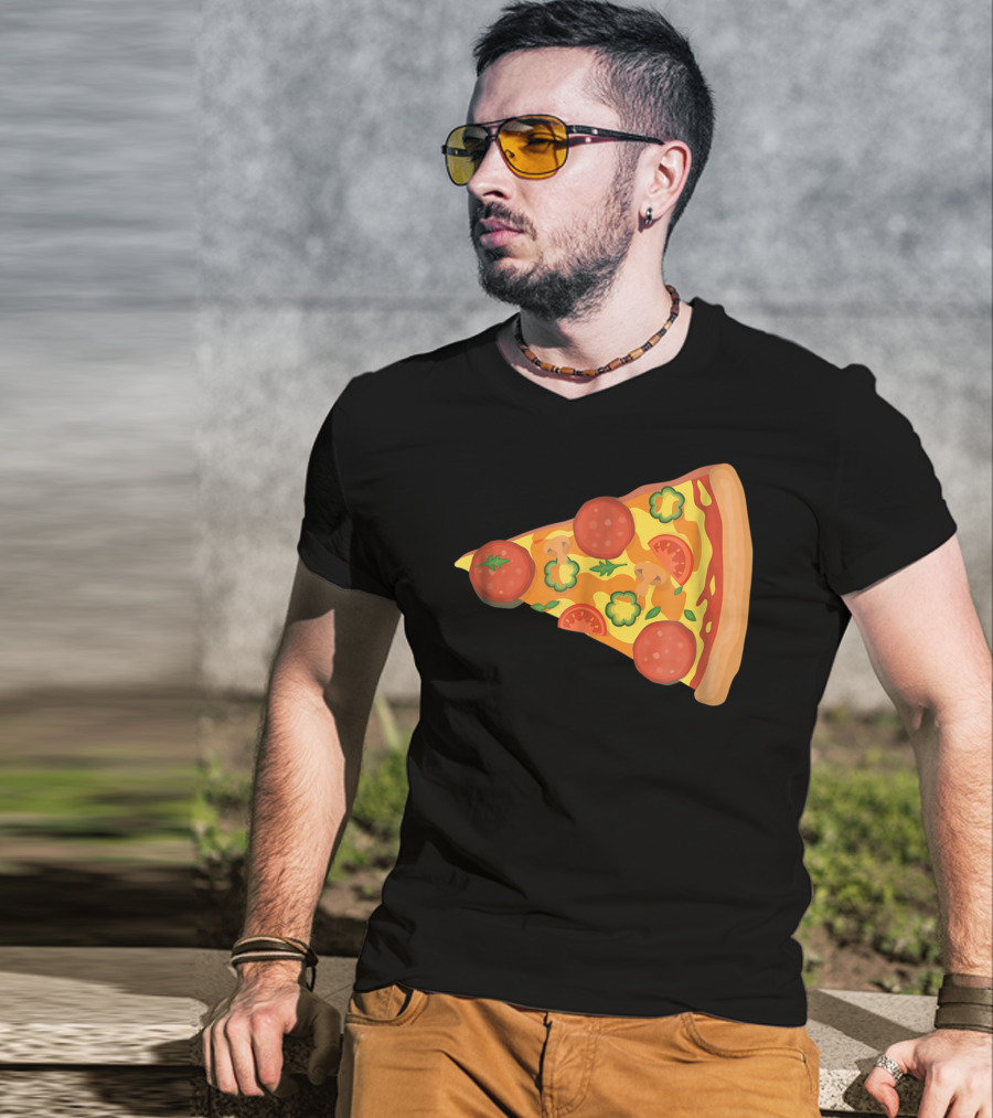 Dad Son Pizza Piece Funny Matching Family 73 Pepperoni Slice T-Shirt