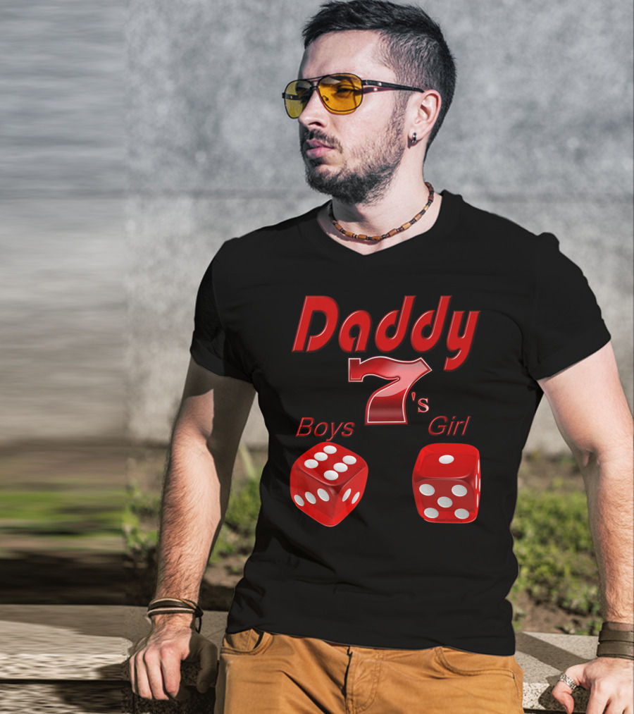 Daddy 7 Boys 1 Girl Red Dice Vegas T-Shirt