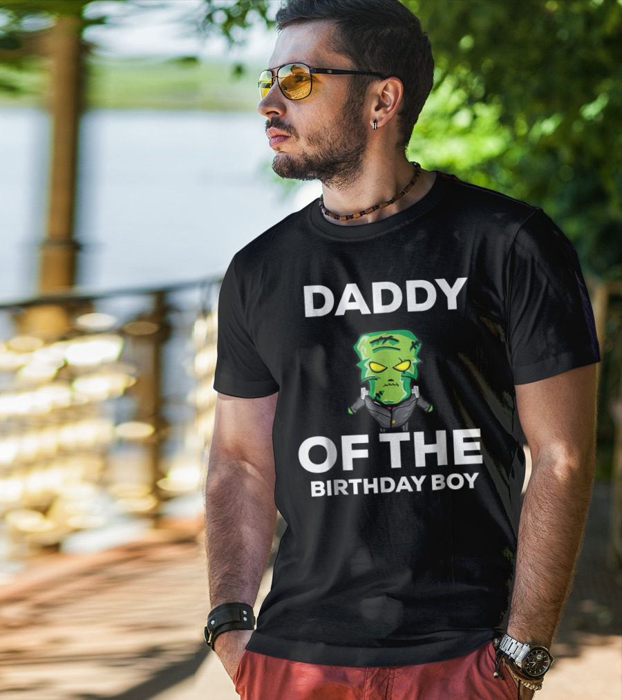 Daddy Of The Birthday Boy Frankenstein Horror T-Shirt