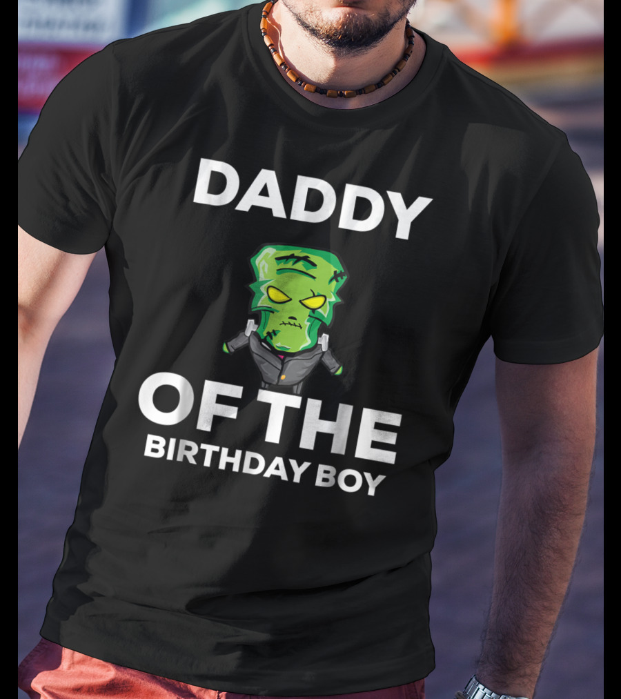 Daddy Of The Birthday Boy Frankenstein Horror T-Shirt