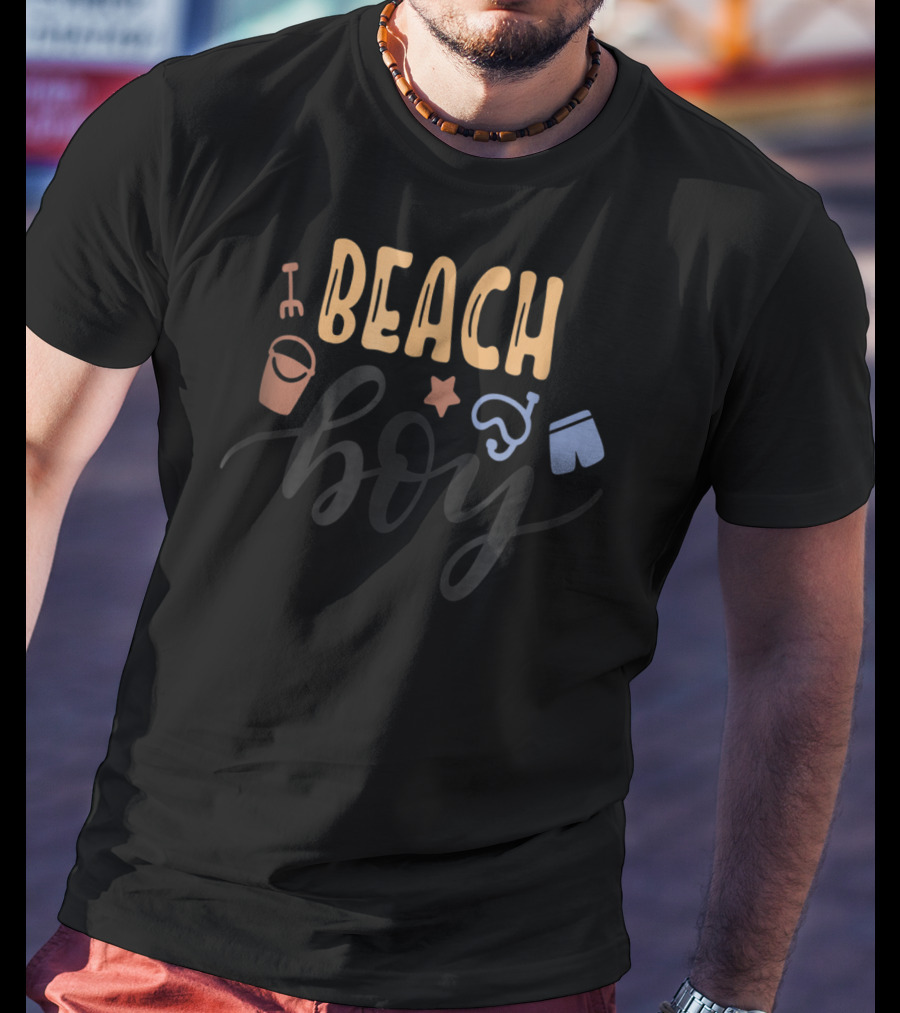 Beach Boy Summer Vacation Kids Son Boys Dad Mom Bucket Snorkel Shorts T-Shirt