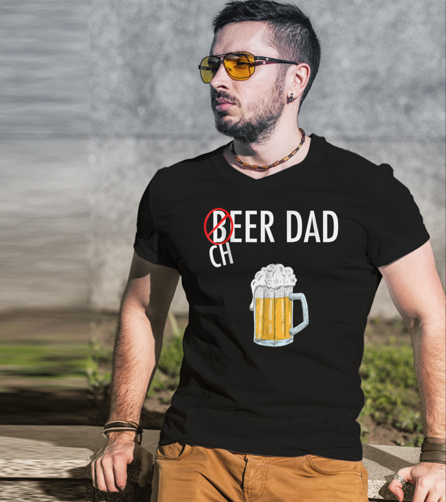 Cheer Dad Beer Cheerleader Father Family Funny T-Shirt