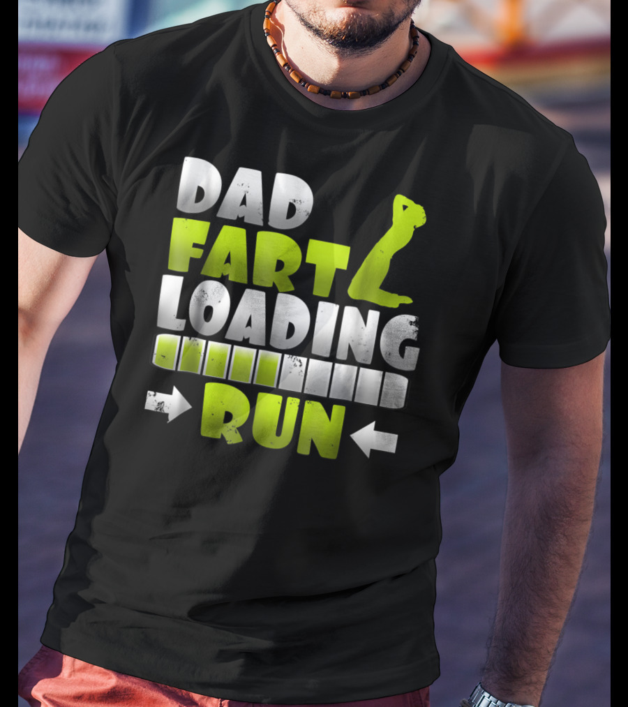 Dad Fart Loading Run Progress Bar Silhouette Arrows T-Shirt