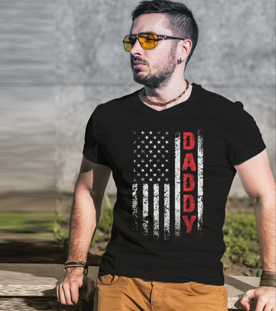 Daddy American Flag Patriotic Dad T-Shirt