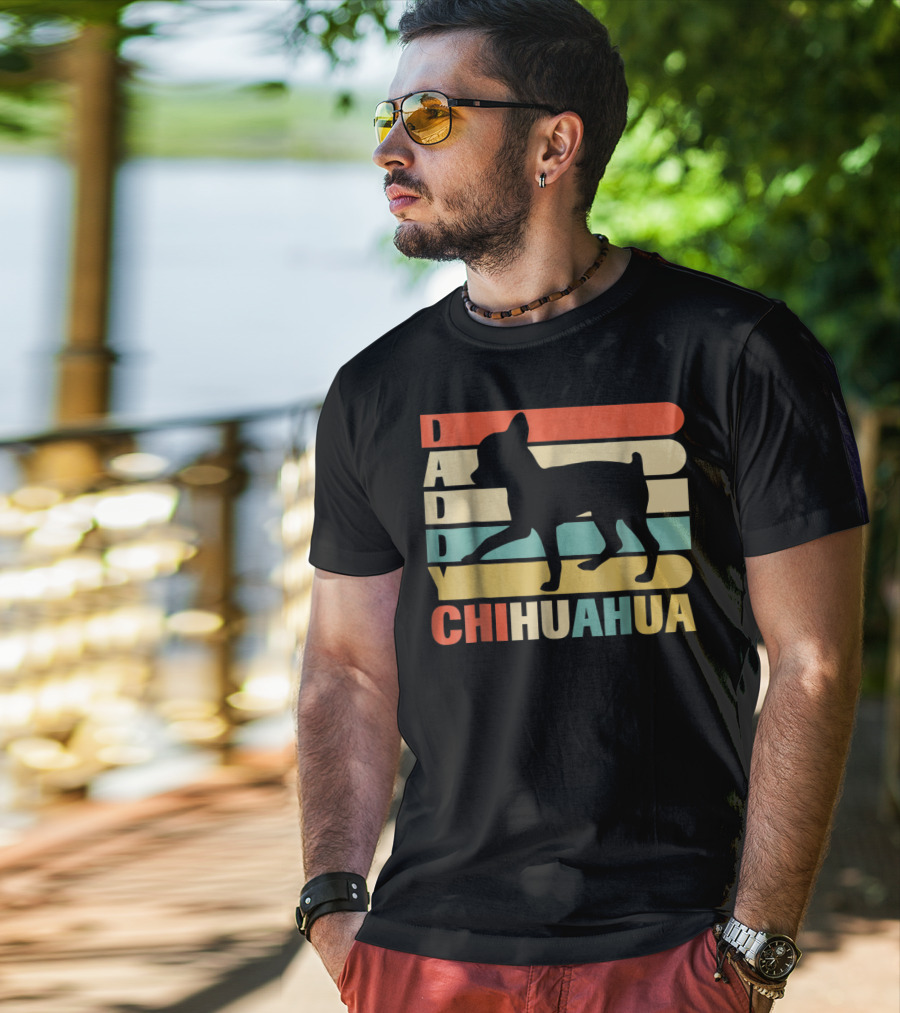 Daddy Chihuahua Vintage Love Dog80 Retro T-Shirt