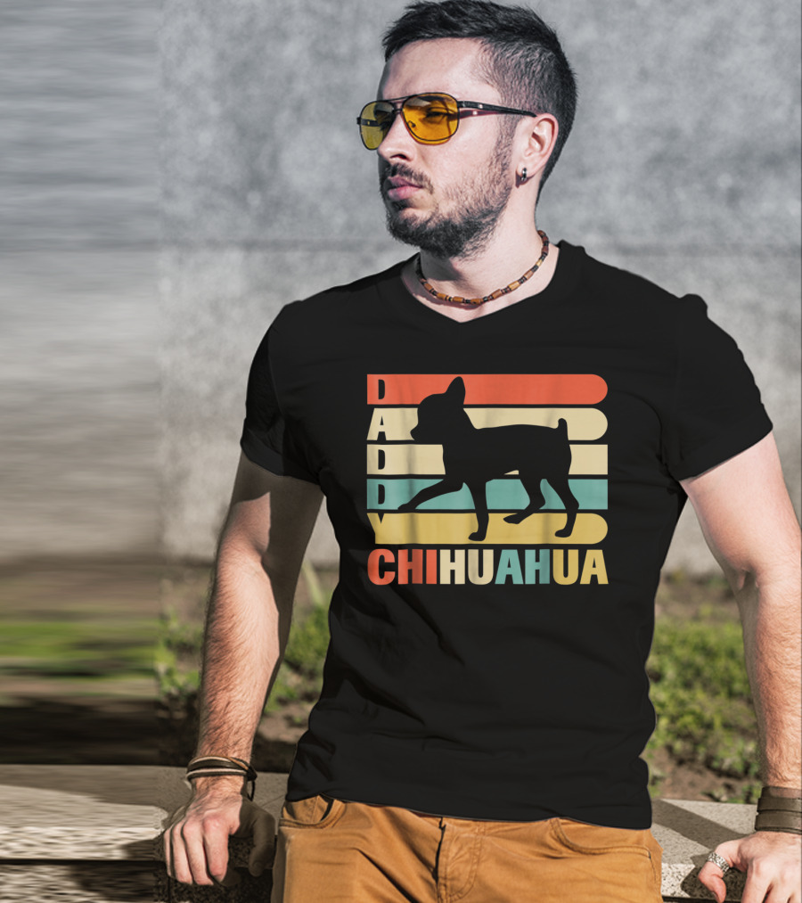 Daddy Chihuahua Vintage Love Dog80 Retro T-Shirt