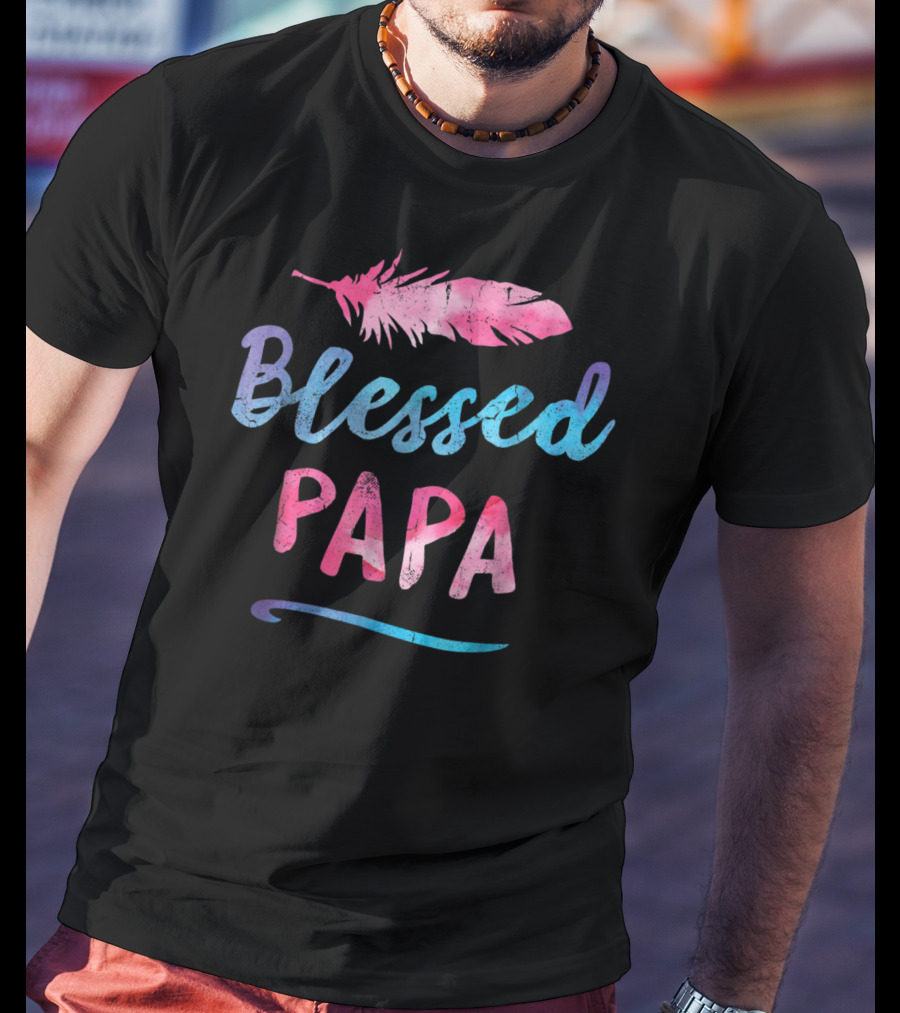 Blessed Papa Feather T-Shirt