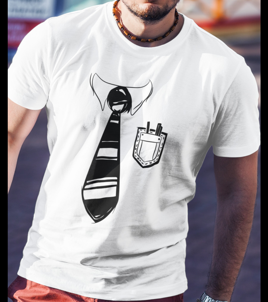 Dad Bod Tie Office Work Blue Collar Worker Cubicle T-Shirt