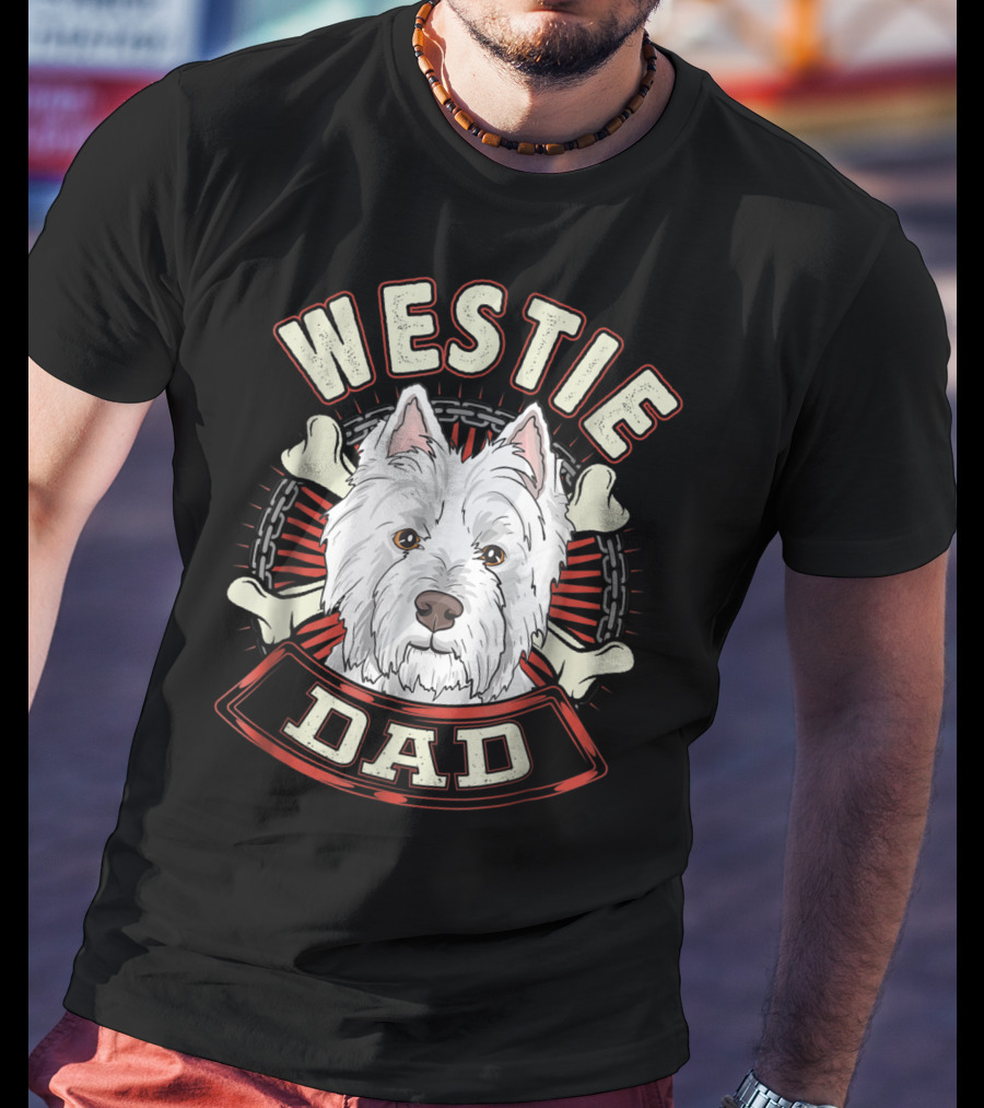Westie Dad Bone Chain T-Shirt