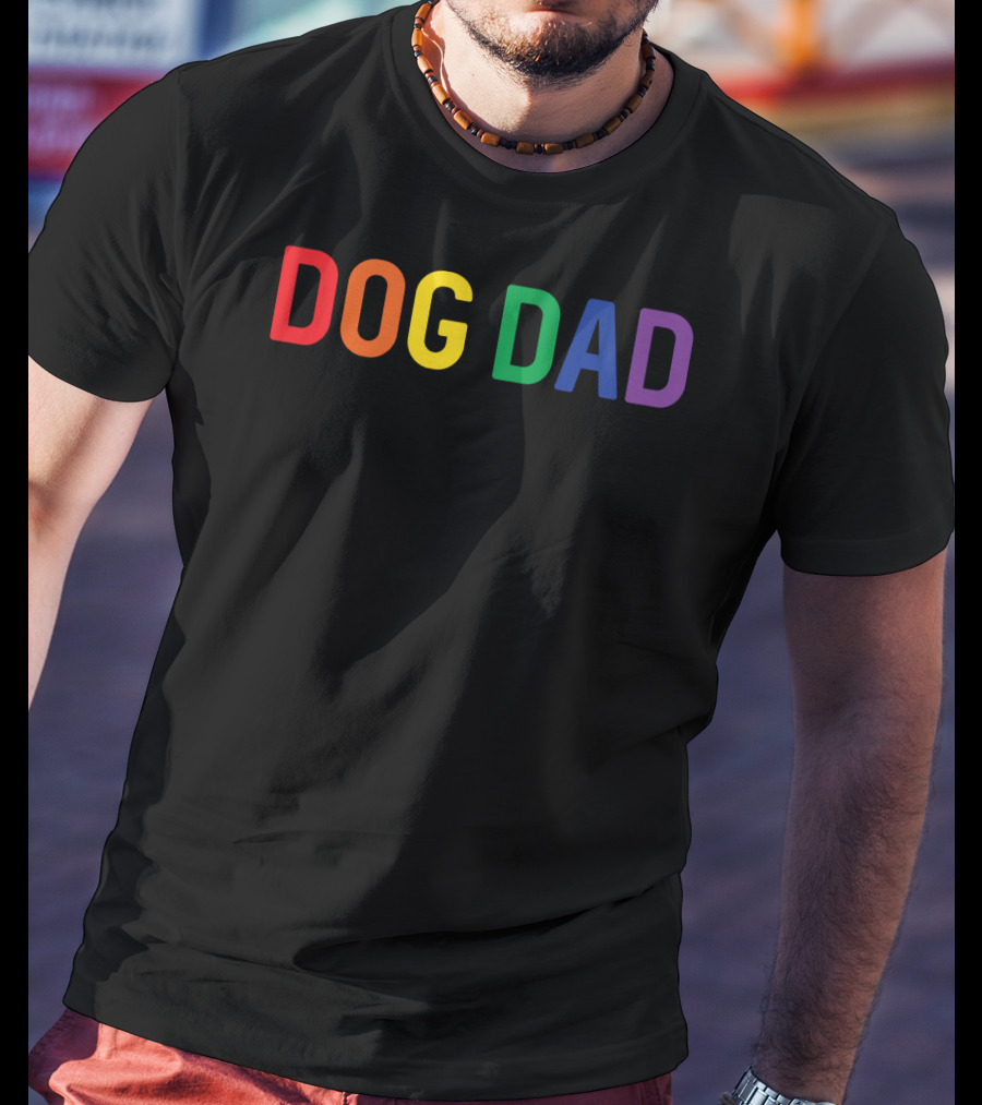 Dog Dad Rainbow Gay Pride T-Shirt