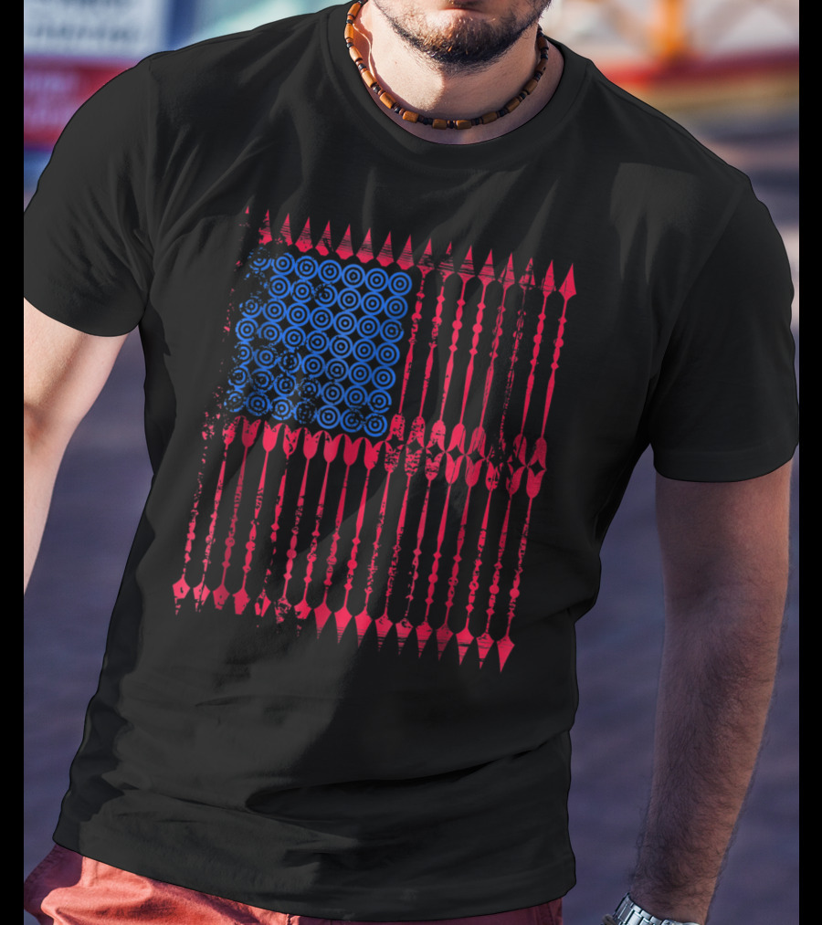 Archery Arrows American Flag Vintage Mom Dad T-Shirt