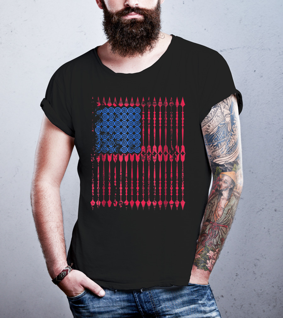 Archery Arrows American Flag Vintage Mom Dad T-Shirt