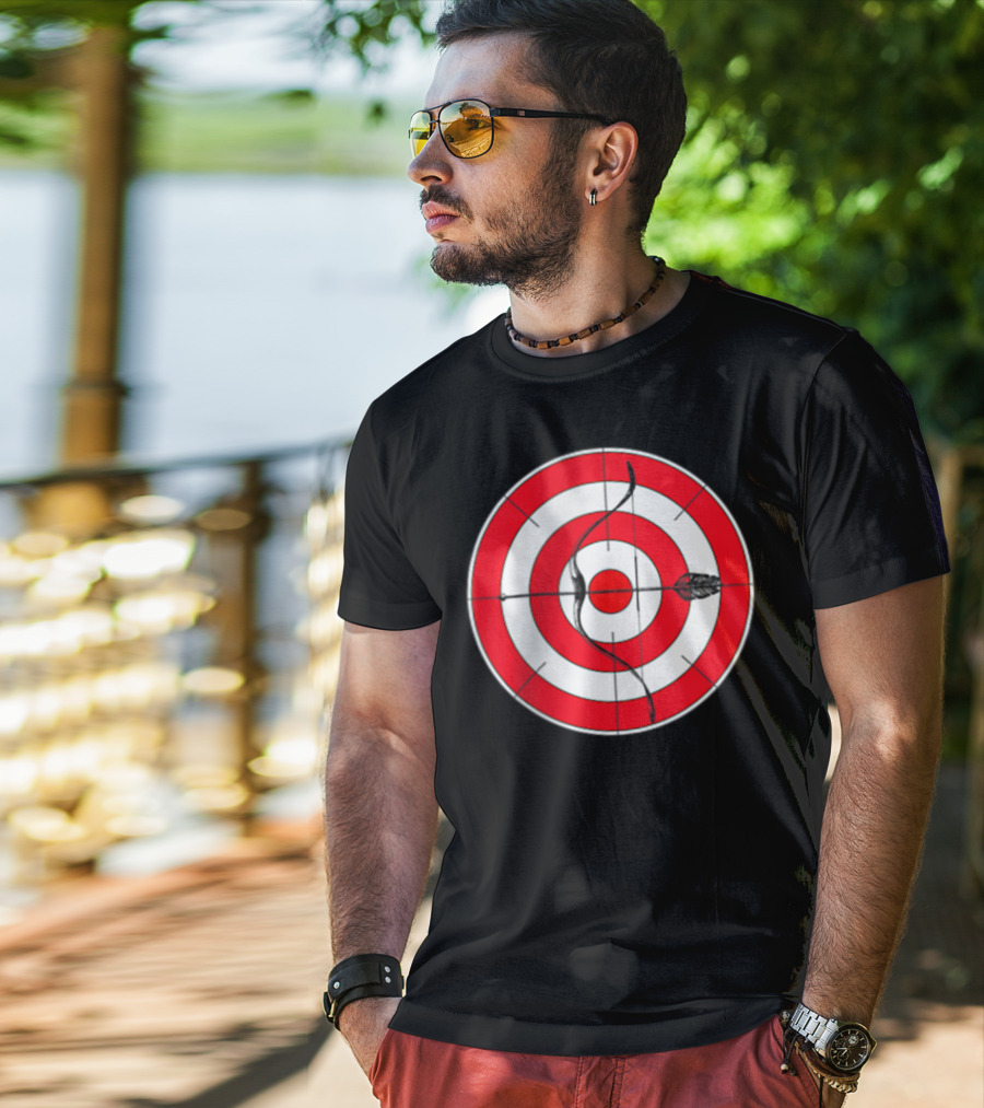 Archery Target Bear Deer Bow Arrow Novelty Mom Dad T-Shirt