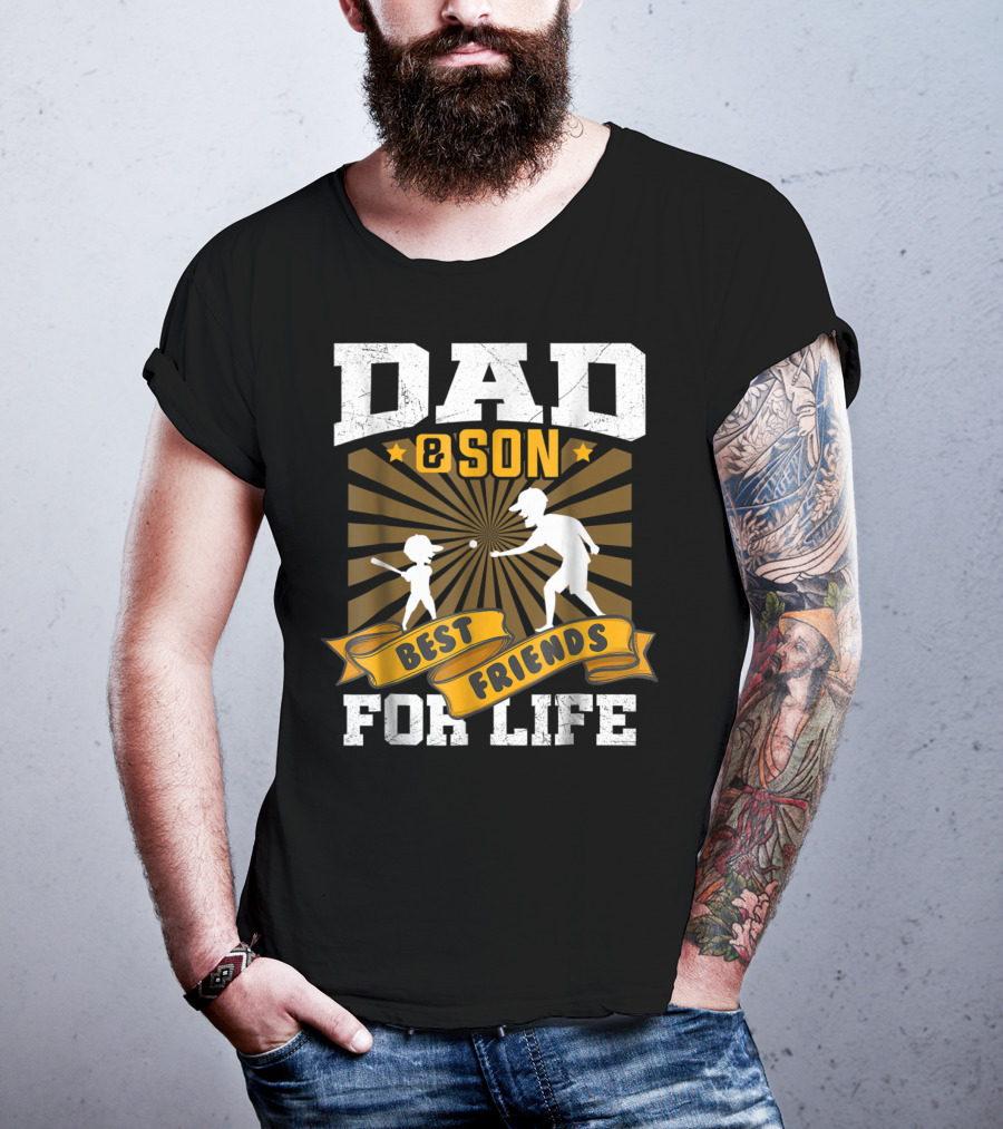 Dad And Son Best Friends For Life Baseball T-Shirt