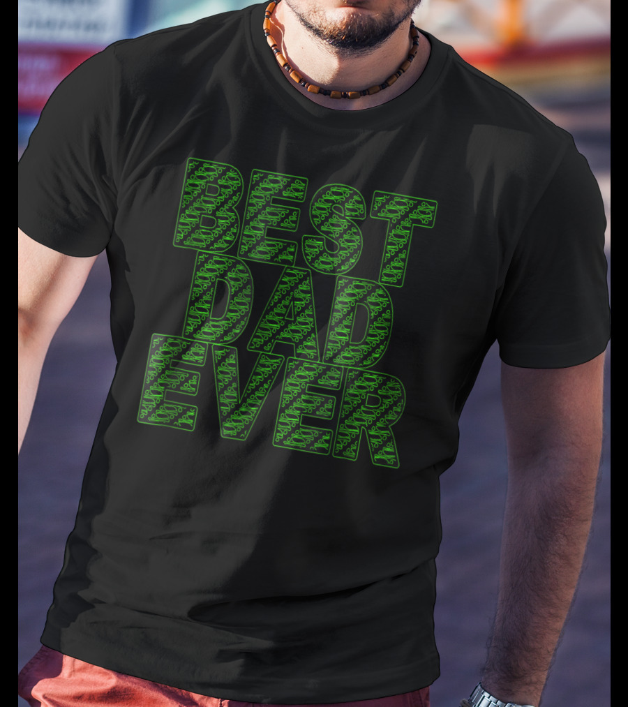 Best Dad Ever Green Circuit Pattern Tech T-Shirt