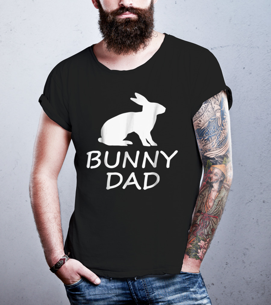 Bunny Dad Rabbit Silhouette Father's Humor Dy54 T-Shirt