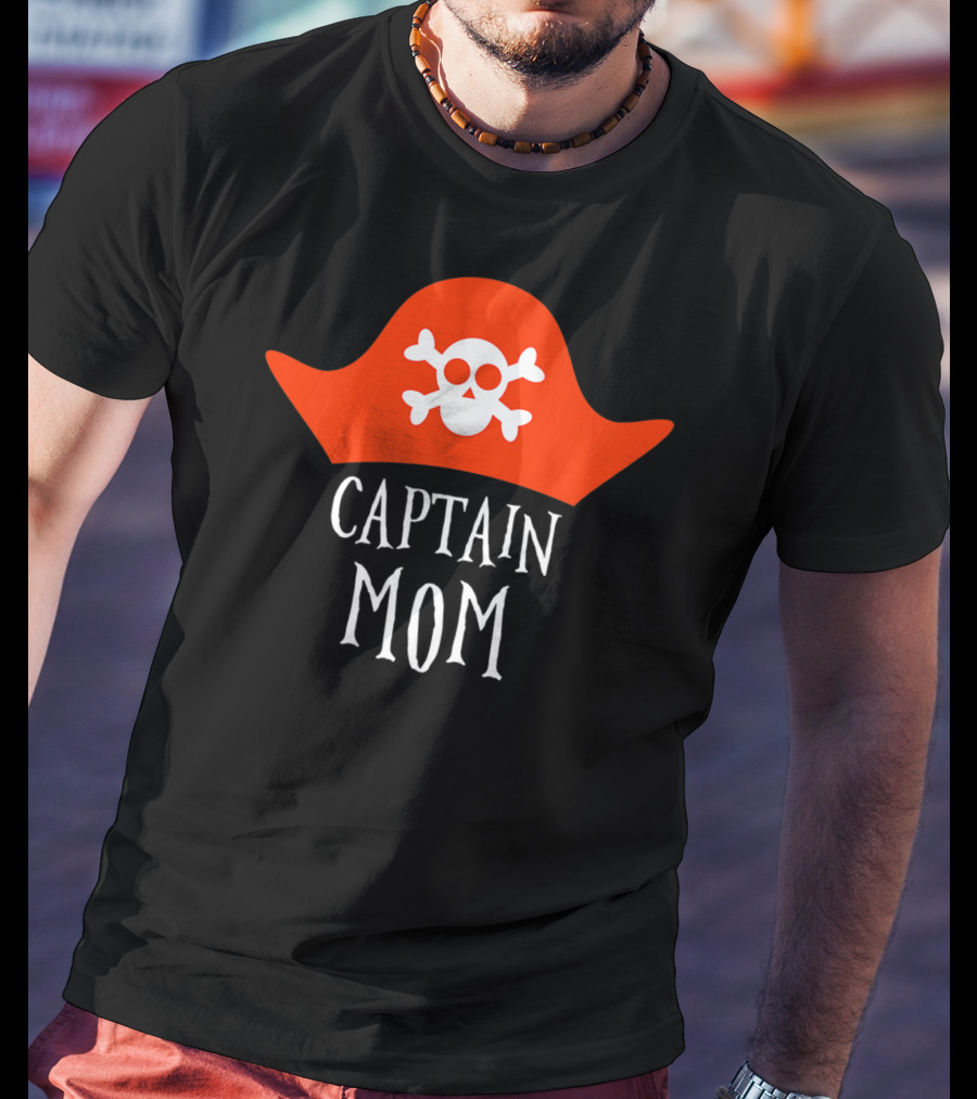Captain Mom Pirate Skull Halloween Costume 84 T-Shirt