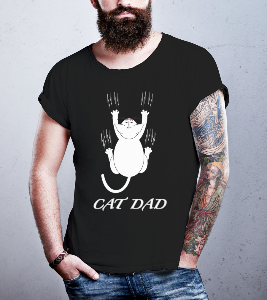 Cat Dad Perfect Funny For Cat Lovers Unique Clawing T-Shirt