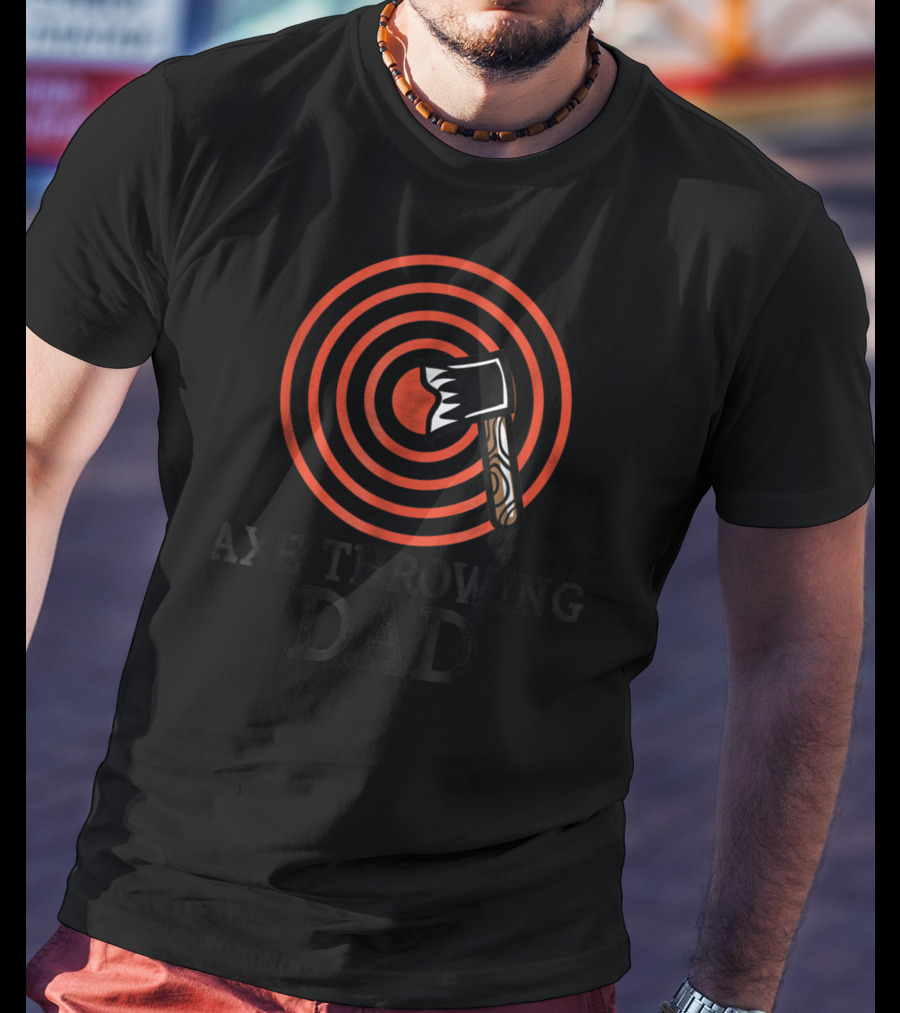 Axe Throwing Dad Target Game Tee68 Bullseye T-Shirt
