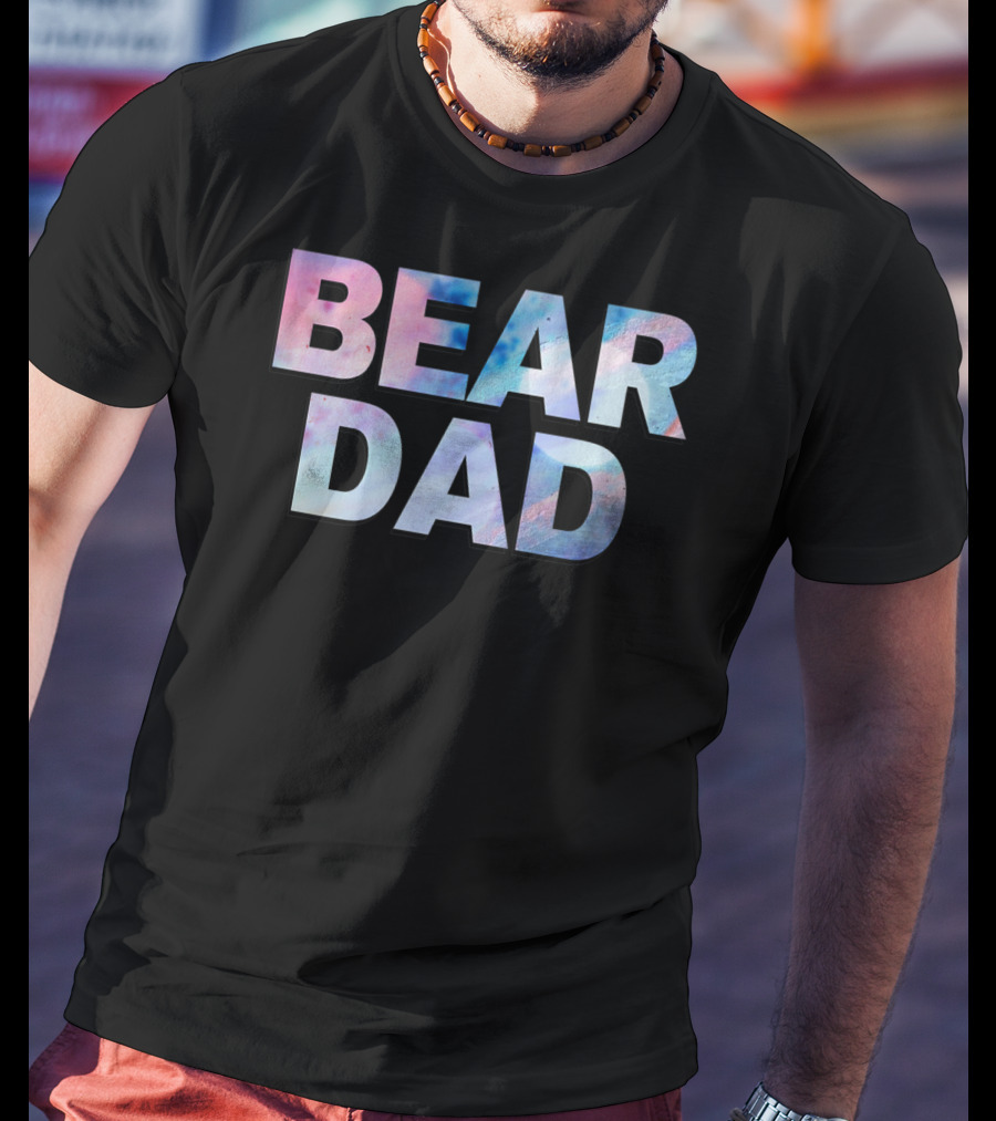 Bear Dad Pastel Text T-Shirt