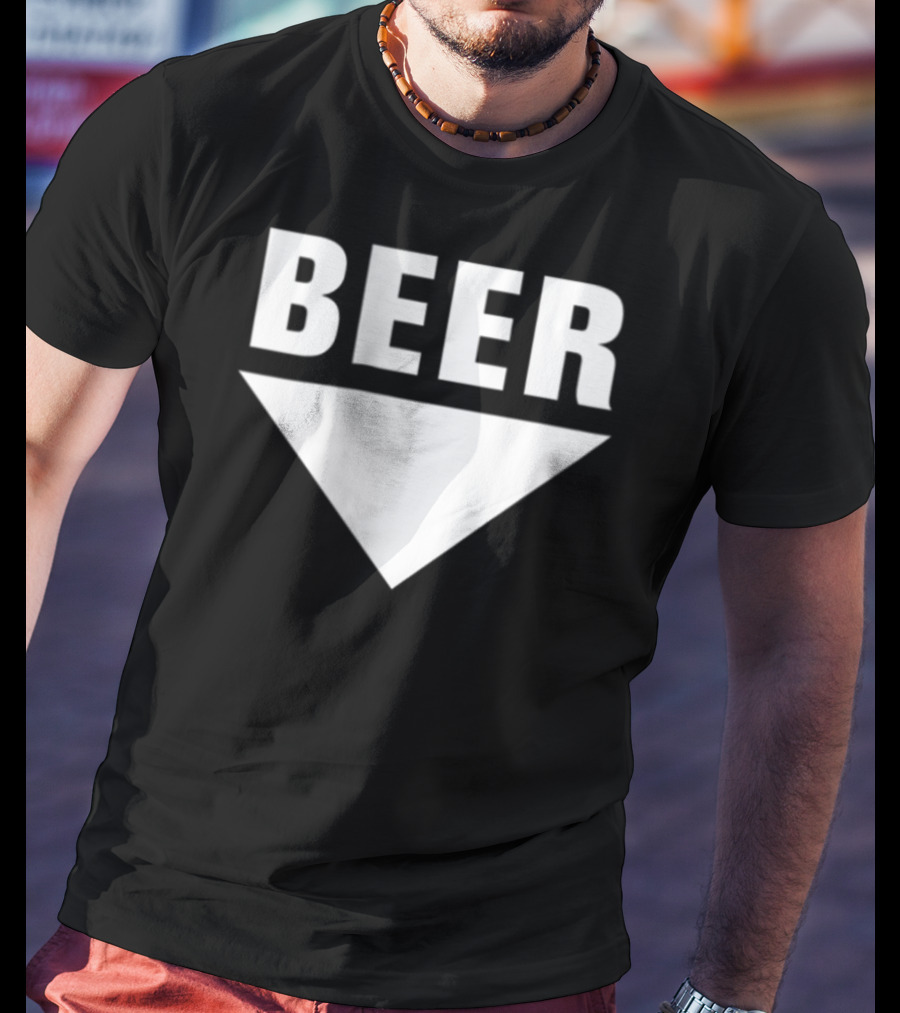 BEER Belly Arrow Label Expecting Joke T-Shirt