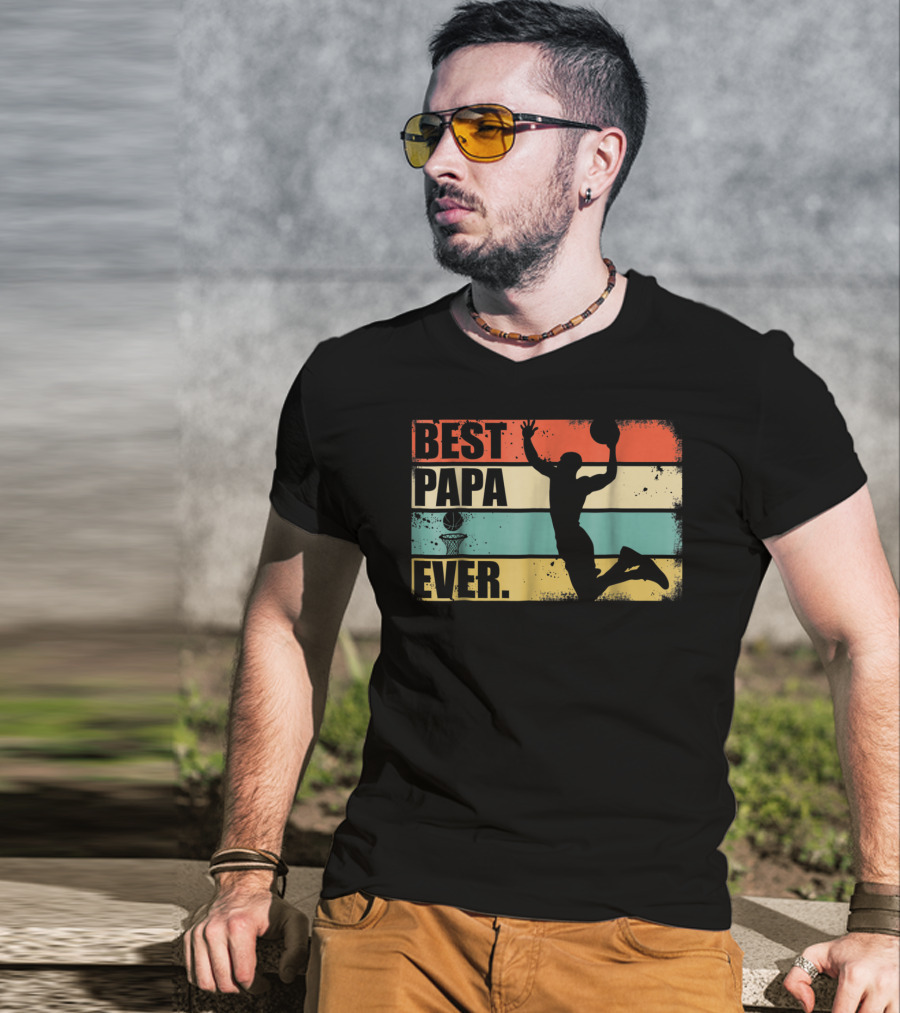 Best Papa Ever Basketball Dunk T-Shirt