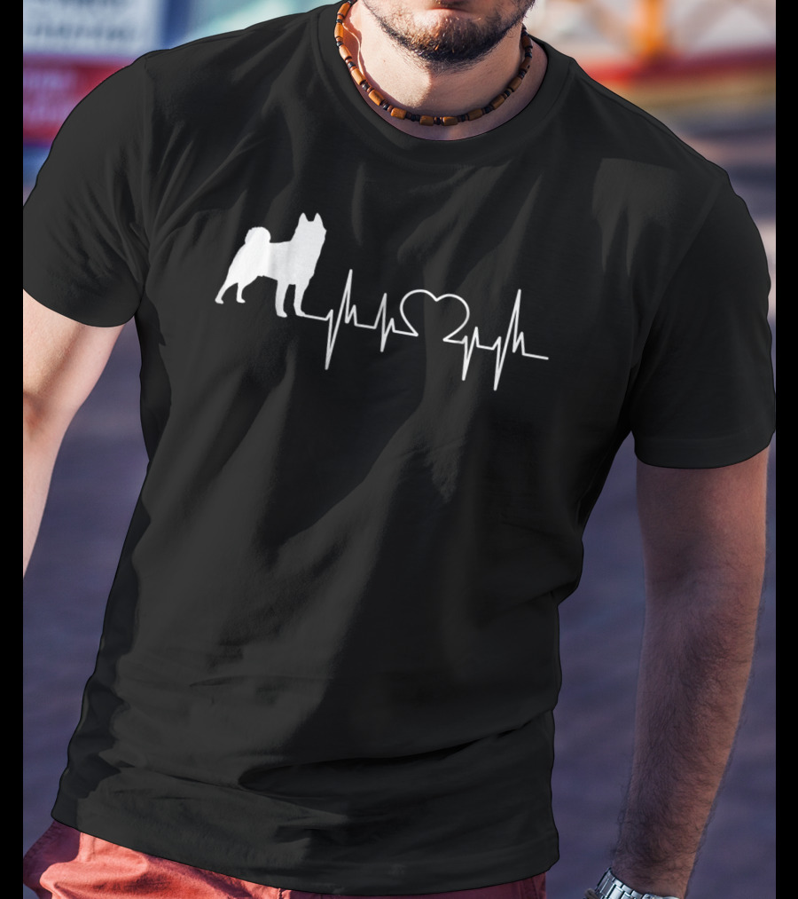 Akita Dog Heartbeat Line 83 T-Shirt