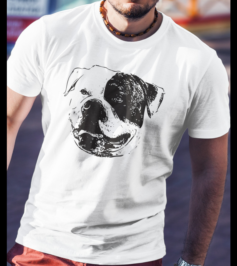 American Bulldog Dog Mom Or Dad Face T-Shirt