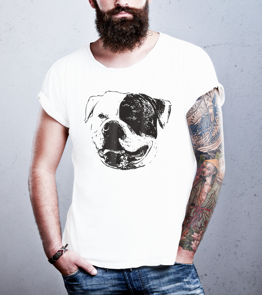 American Bulldog Dog Mom Or Dad Face T-Shirt