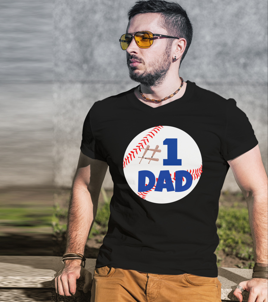 1 Dad Baseball Bats T-Shirt