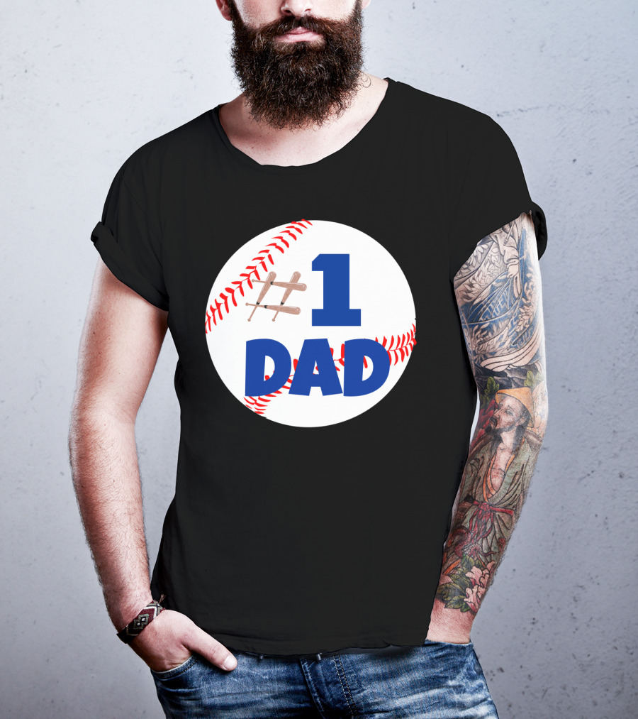 1 Dad Baseball Bats T-Shirt