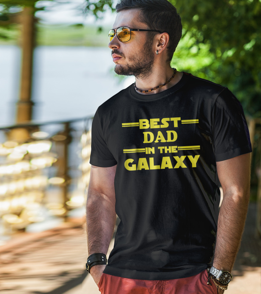 Best Dad In The Galaxy Nerdy Father Star Wars Inspired T-Shirt