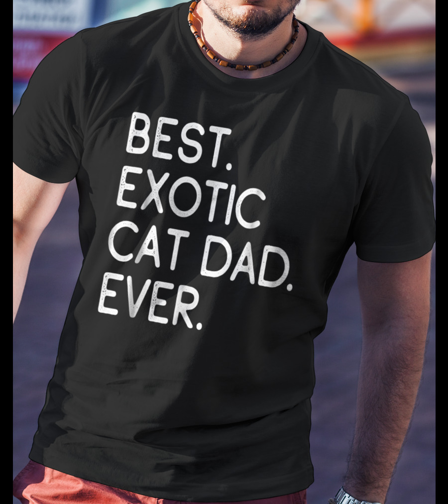 Best Exotic Cat Dad Ever Owner Kitten Lovers 18 T-Shirt