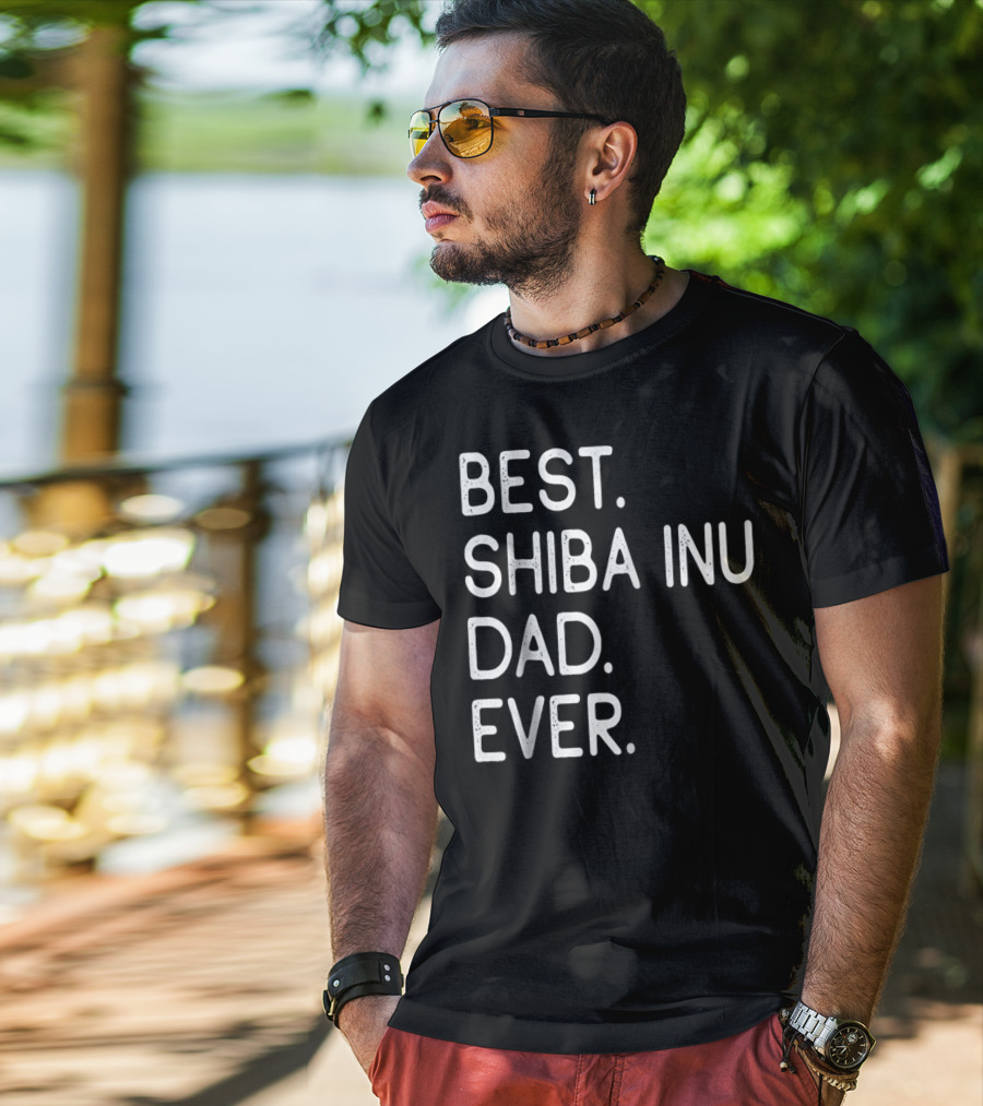 Best Shiba Inu Dad Ever Proud Master Lover Holidays50 T-Shirt