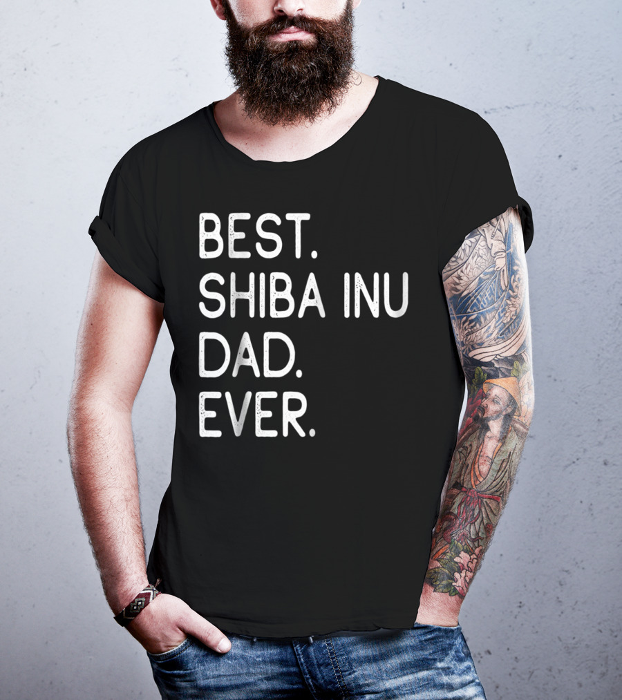 Best Shiba Inu Dad Ever Proud Master Lover Holidays50 T-Shirt