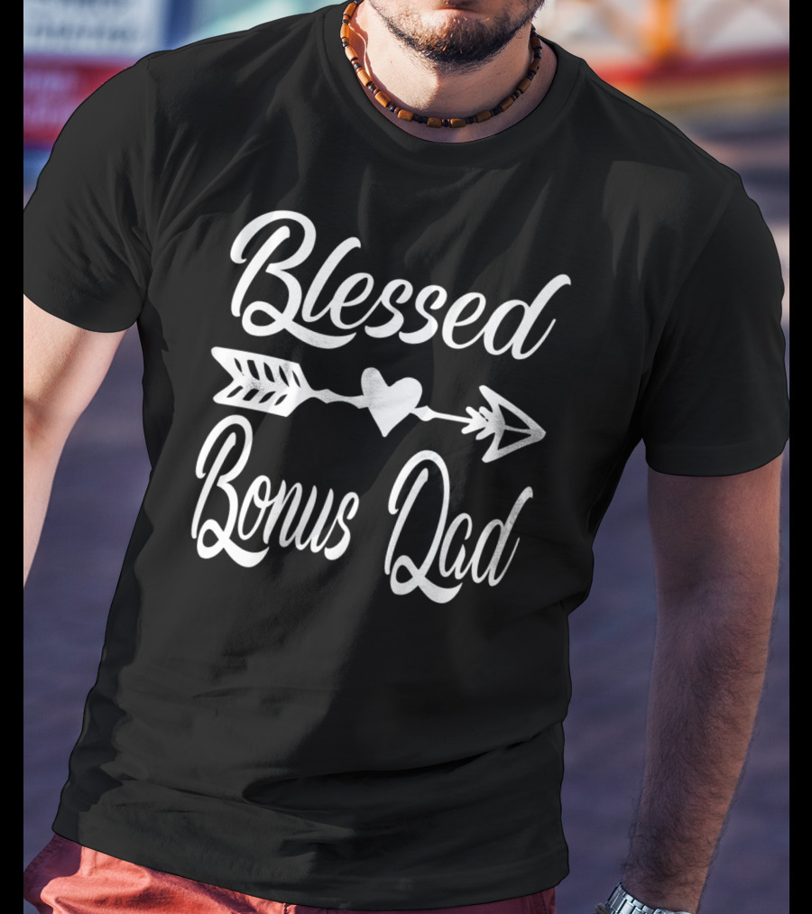 Blessed Bonus Dad Heart Arrow Thanksgiving88 T-Shirt