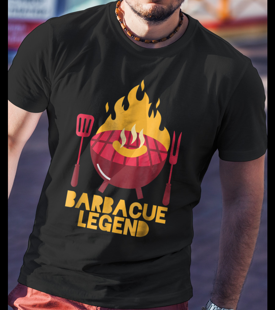 Barbecue Legend Hot BBQ Flaming Grill Grilling Dad62 T-Shirt