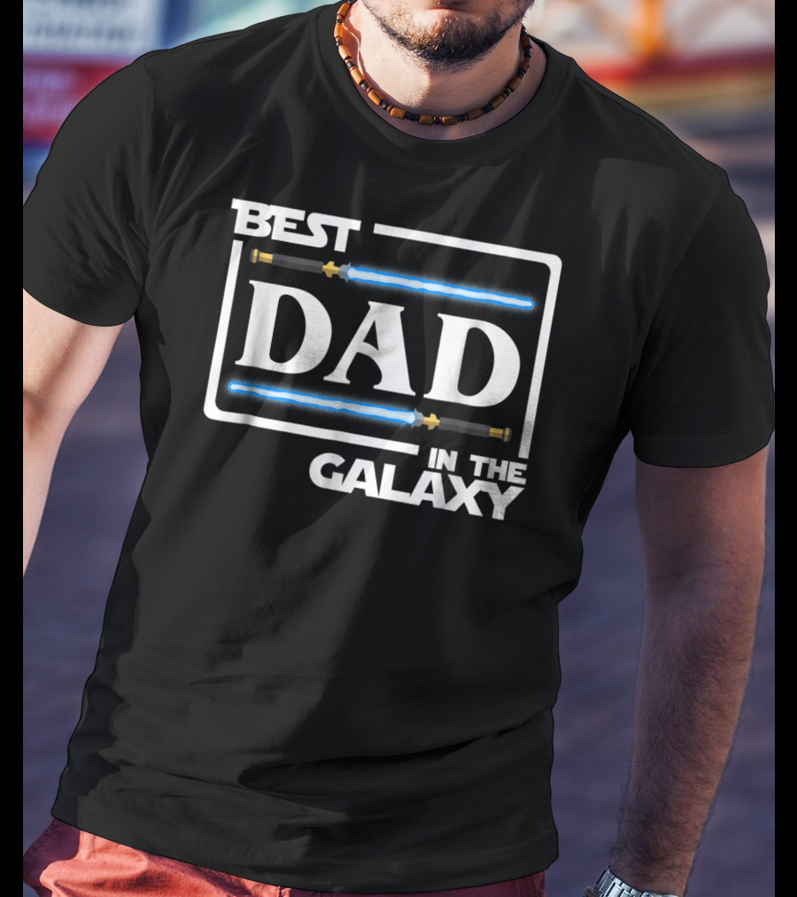 Best Dad In The Galaxy Lightsaber T-Shirt