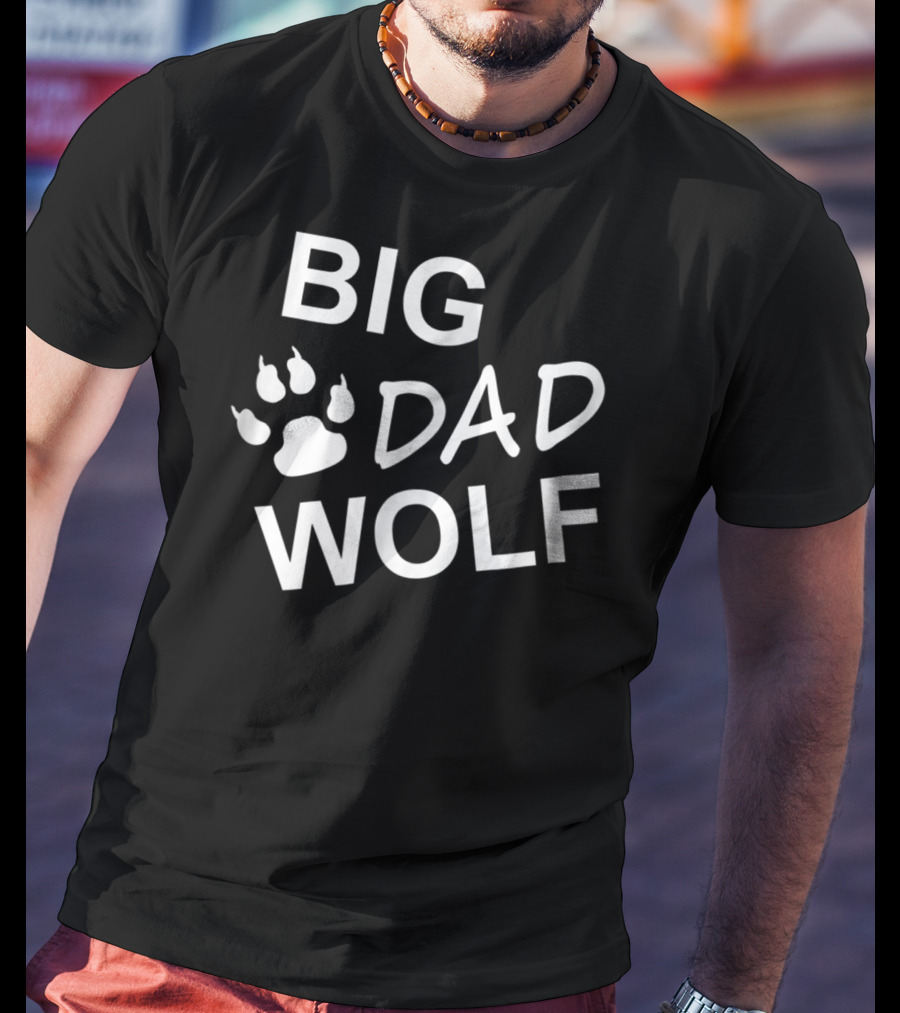 BIG DAD WOLF Paw Prints T-Shirt