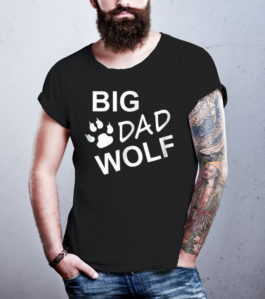 BIG DAD WOLF Paw Prints T-Shirt