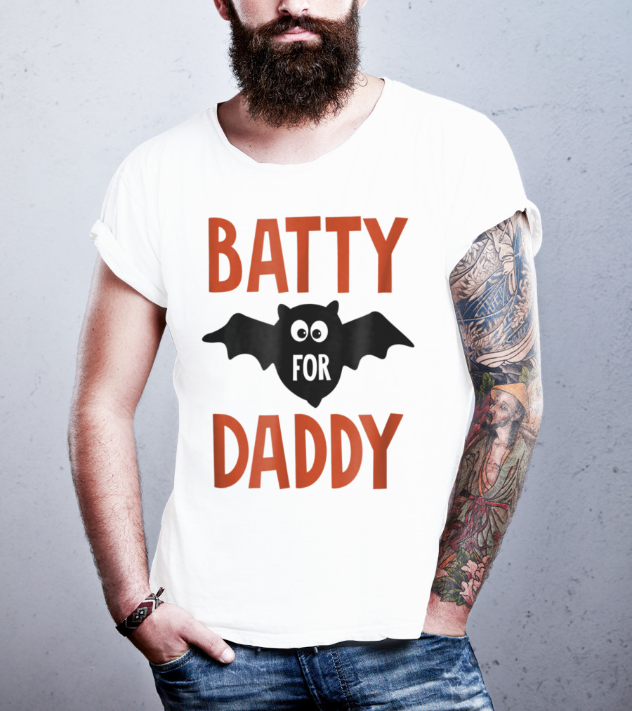 Batty For Daddy Halloween Kids Dad59 T-Shirt