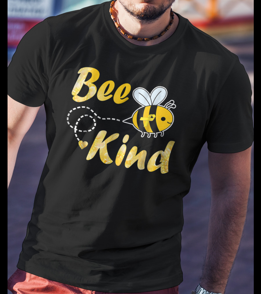 Bee Kind Childhood Cancer Gold Ribbon Warrior64 T-Shirt