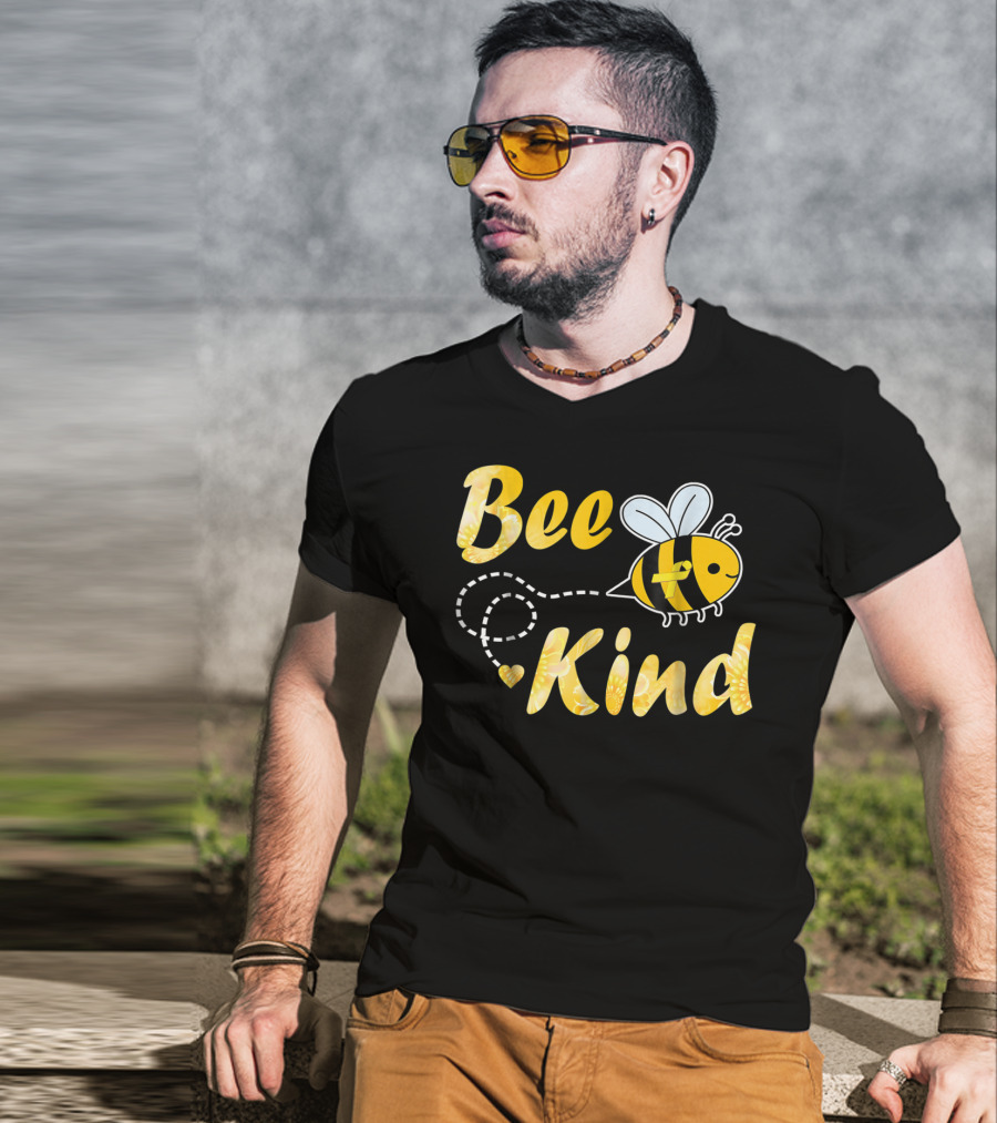 Bee Kind Childhood Cancer Gold Ribbon Warrior64 T-Shirt