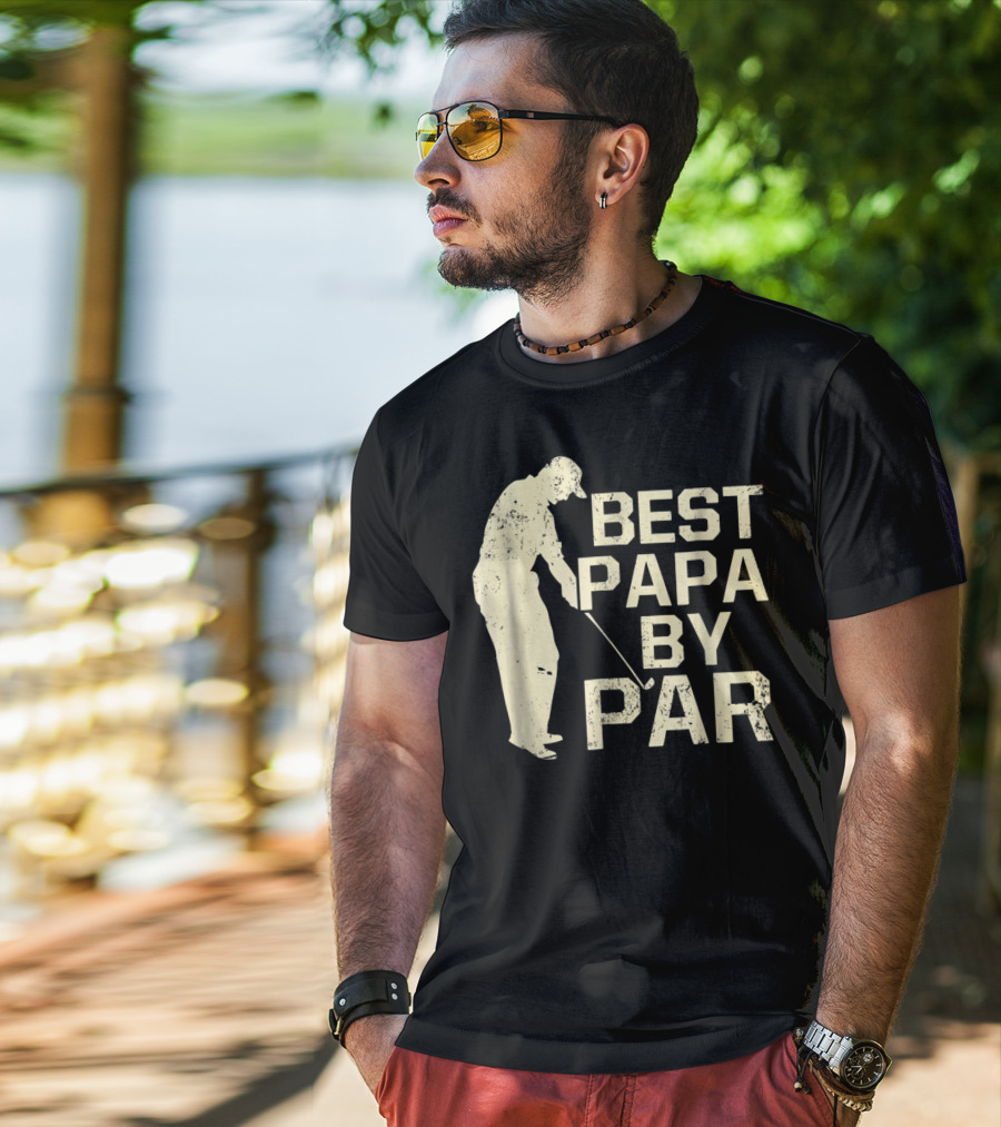 Best Papa By Par Funny Golf T-Shirt