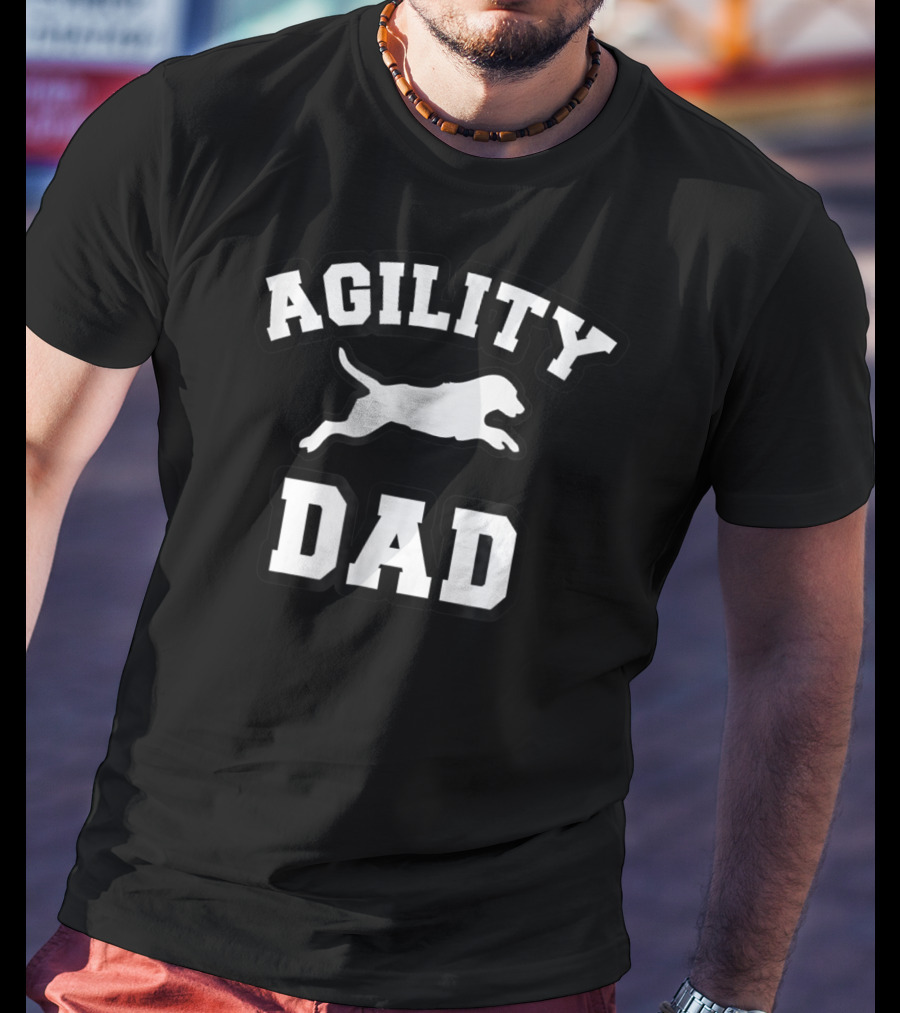 AGILITY DOG DAD Jumping Canine T-Shirt