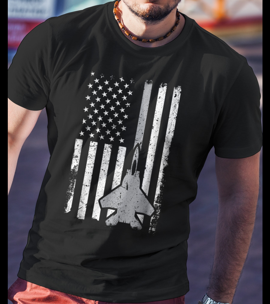 Air Force Veteran Dad Grandpa Uncle Veterans Day American Flag Jet T-Shirt