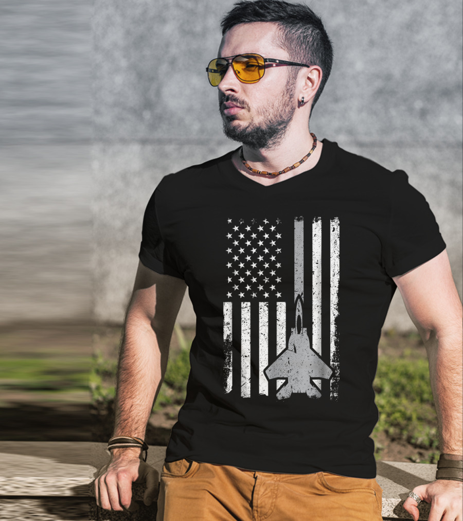 Air Force Veteran Dad Grandpa Uncle Veterans Day American Flag Jet T-Shirt