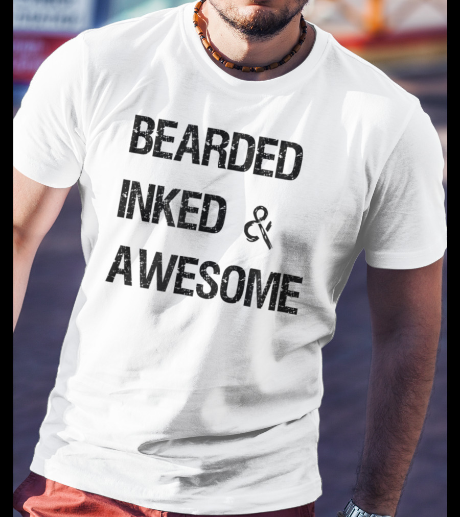 Bearded Inked And Awesome Christmas Husbands18 T-Shirt